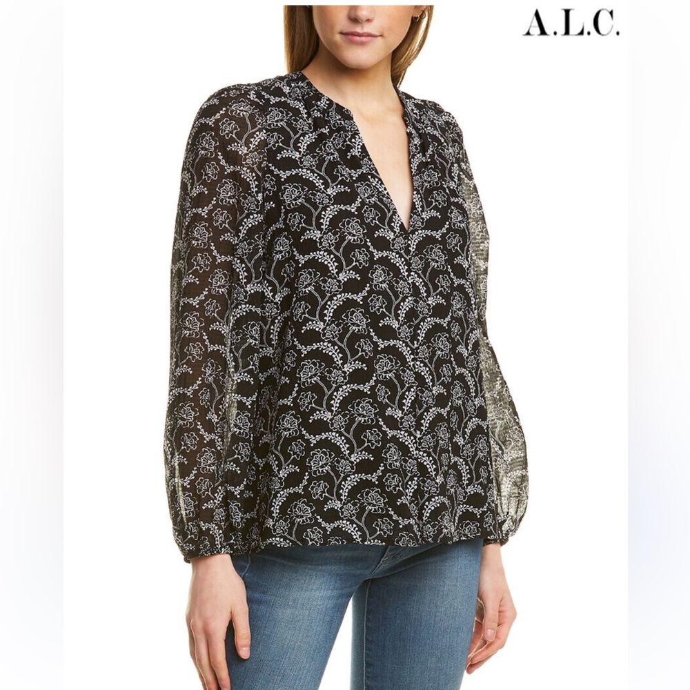 A.L.C. Women"s Adara Silk-Blend Top Size 6